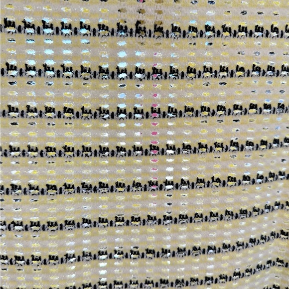 Zara yellow and Black cream Striped Knit Shirt size medium - Picture 5 of 5